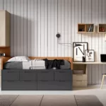 Cama compacta con escritorio